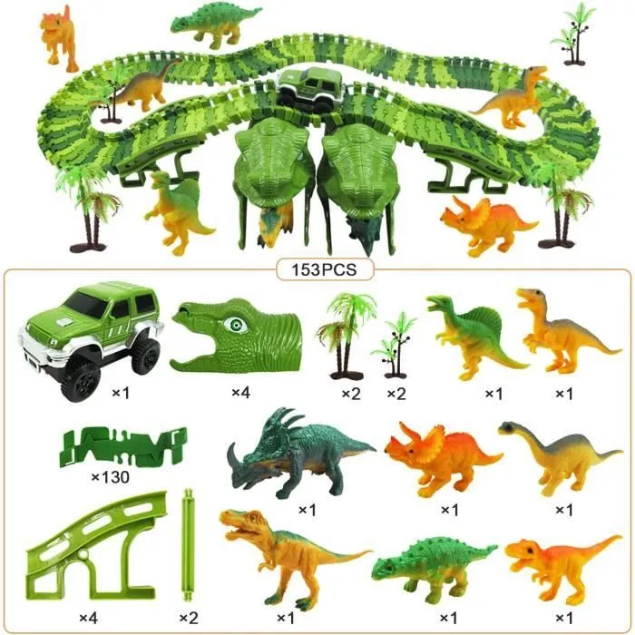 Jeu de piste de course - AMOUNE - Dinosaure - 153 pièces - Enfant 3 ans et plus-3