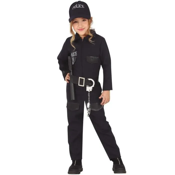 Déguisement Policier Officiel Enfant - FIESTAS GUIRCA, S.L. - Noir - Carnaval-0