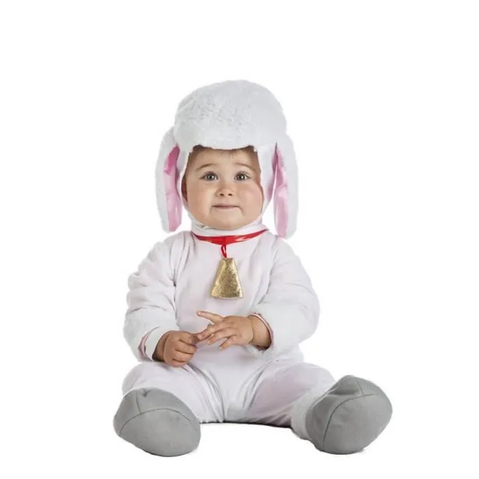 Déguisement de Mouton pour bébé - Multicolore - Combinaison avec sonnaille et tête compris - Intérieur-0