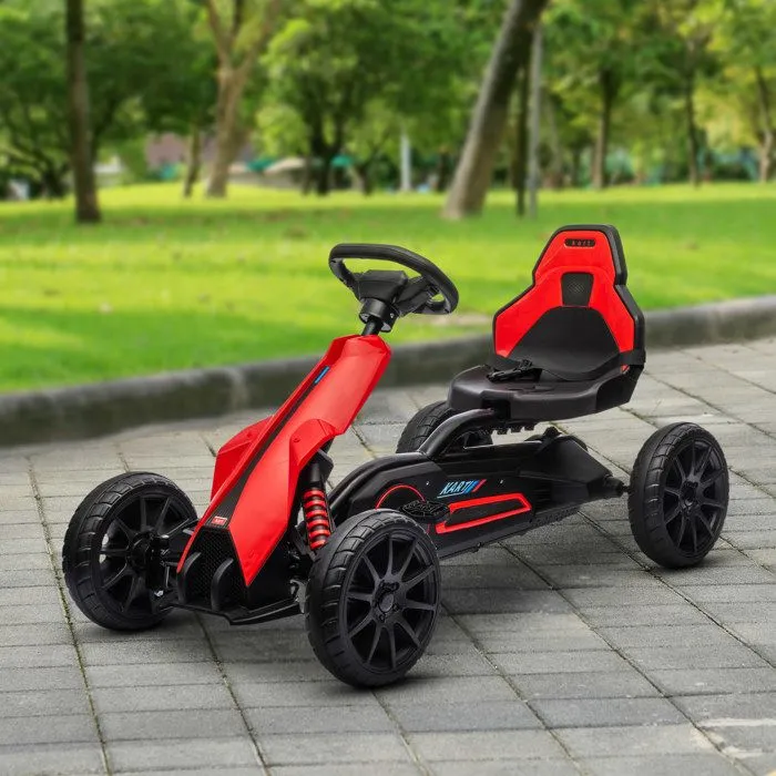 HOMCOM - Kart à pédales pour enfants - Plastique - 100x58x58.5cm - Rouge-2