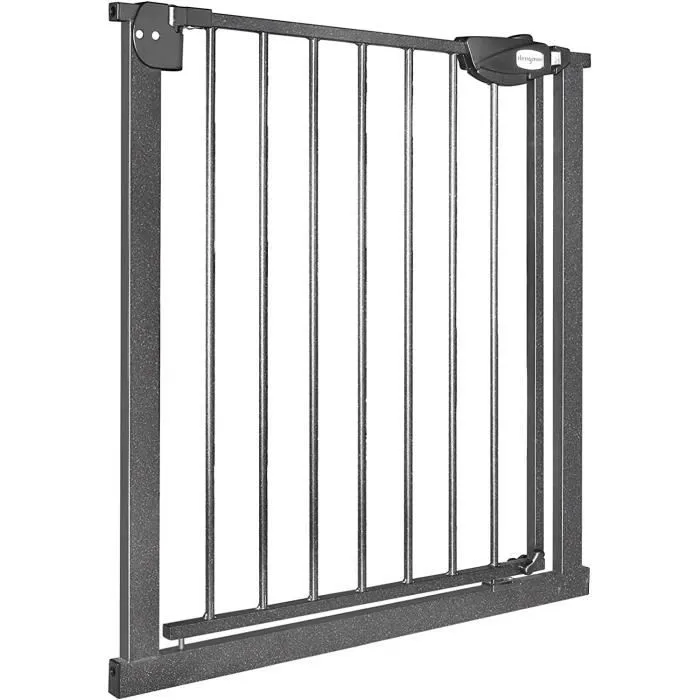 YUENFONG Barrière de sécurité pour escalier sans perçage - Largeur : 75-85 cm - Ouverture à 180° - Noir-0