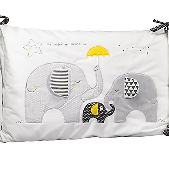 Tour de lit bébé déhoussable en coton blanc - SAUTHON - Babyfan - Design graphique - Douillet - Mixte-1