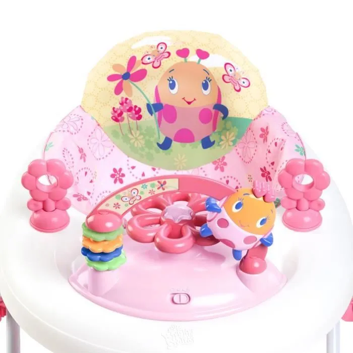 BRIGHT STARTS Trotteur bébé fille évolutif et pliable 2-en-1 - Jardin Rose - Jouet d'éveil amovible, Musique, Hauteur Réglable-6