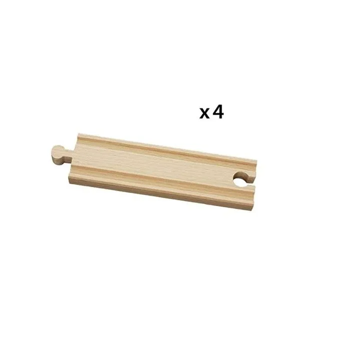Rails Moyens Droits 144 mm - BRIO - Accessoire pour circuit de train en bois-1