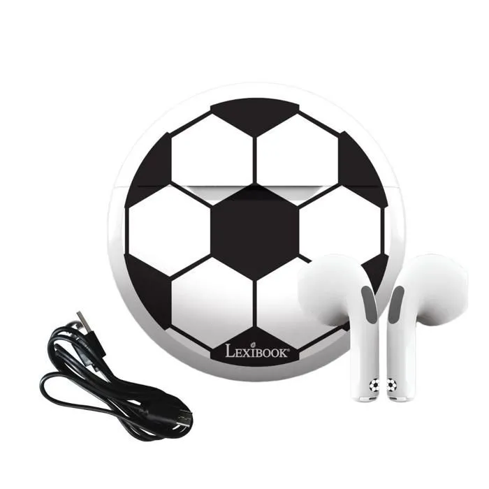 Écouteurs sans fil Bluetooth Football avec étui de chargement et de rangement-1