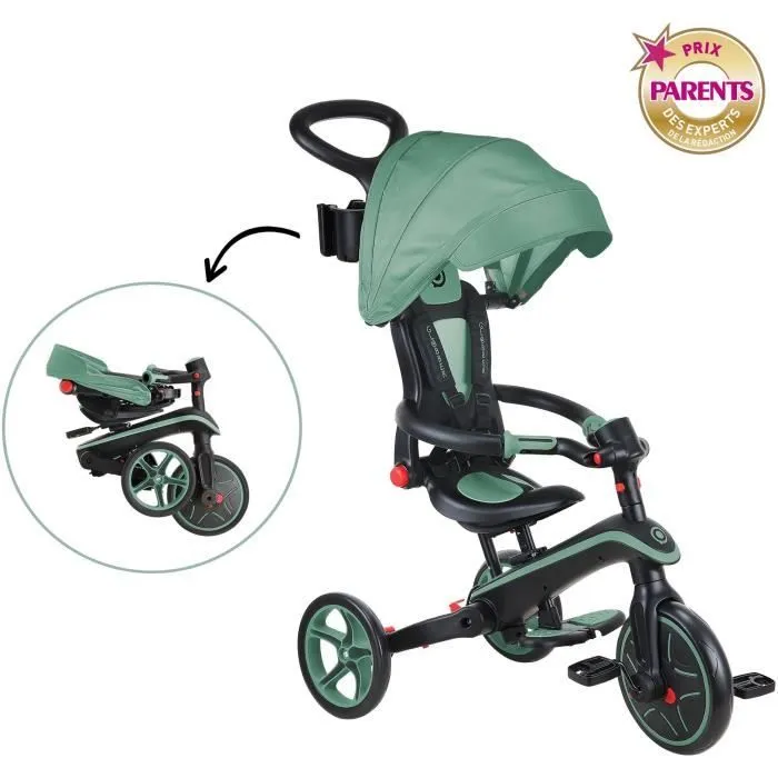 Tricycle évolutif EXPLORER 4 EN 1 PLIABLE - GLOBBER - Olive - Draisienne - de 10 mois à 5 ans - Montage sans outils-2