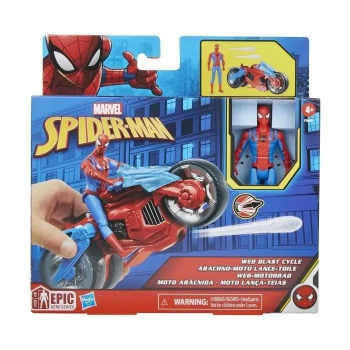 Figurine Spider-Man Arachno-moto lance-toile avec véhicule et projectiles - HASBRO - dès 4 ans-1