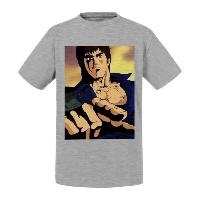T-shirt Enfant Gris Ken Le Survivant Fist Of The North Star Homme Aux 7 Cicatrices-0