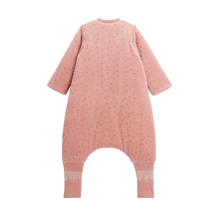 Turbulette d'hiver en velours avec pieds retroussables et manches amovibles bébé Rosa-1