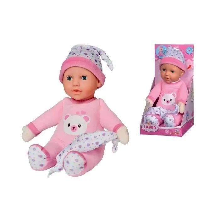 Poupée veilleuse et mélodie Laura de Simba pour enfants dès 12 mois-0