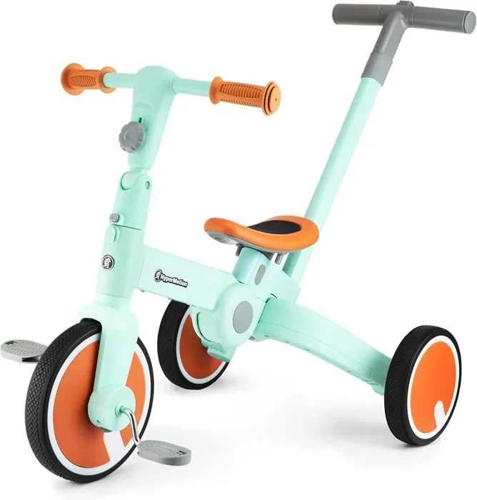 HyperMotion Draisienne Tricycle enfant- Vélo Multifonction- Vélo 3 ou 2 Roues à Pédales Amovibles- Poussoir Réglable - Menthe-0