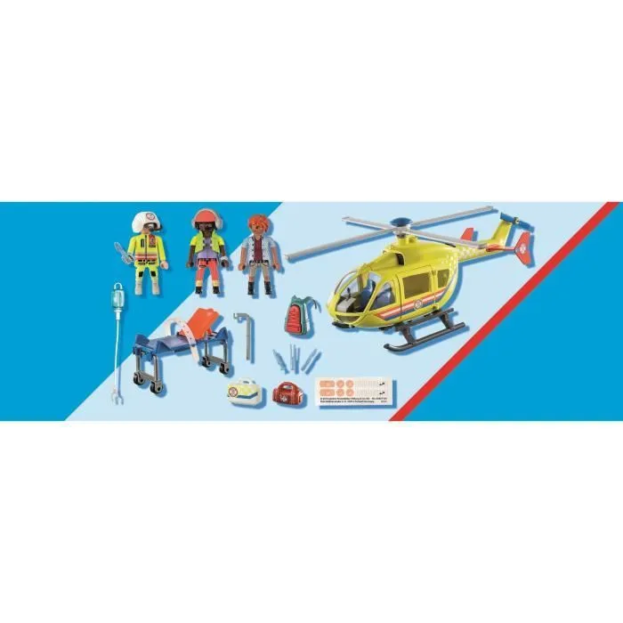 PLAYMOBIL 71203 Hélicoptère de secours, Figurine, City Action Les Secouristes-2
