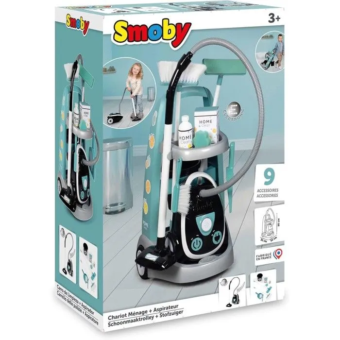 Smoby - Chariot De Ménage + Aspirateur Smoby-1