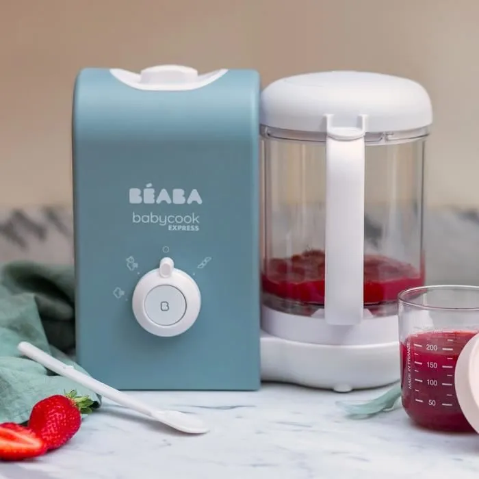 BEABA, Babycook express, robot bébé, 4 en 1 mixeur-cuiseur, bleu baltique-6