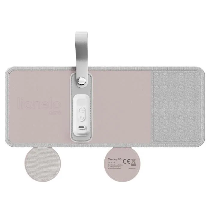 Lionelo Thermup Go Chauffe-biberon portable, charge USB, température constante jusqu'à 24h, pour voiture, Rose-3