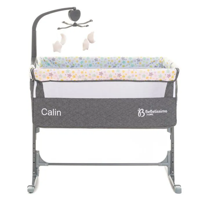 BEBELISSIMO - Lit Cododo - berceau bébé - lit bébé - Calin avec mobile musical - dès la naissannce - gris-1