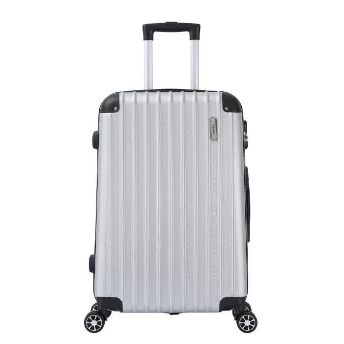 Set de 3 valises 4 roues rigide Gris Silver - Corner - Trolley ADC-1