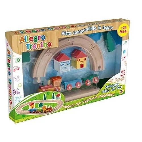 Piste de train de jeu en bois 120 cm-0