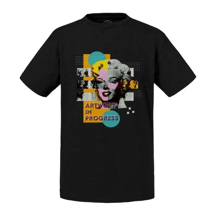 T-shirt Enfant Noir Artwork In progress Marilyn Pop Art 60's-0