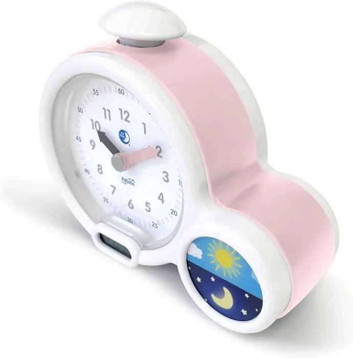 Réveil Enfant Éducatif Kid'Sleep - Claessens'Kids - Veilleuse Musicale - Jour/Nuit - Rose-2