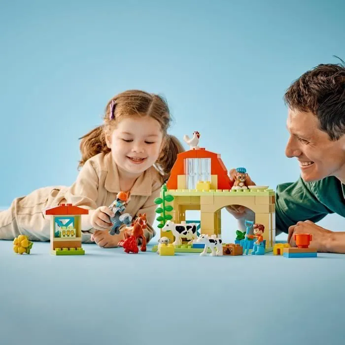 LEGO® 10416 DUPLO Ma Ville Prendre Soin des Animaux de la Ferme, Jouet Éducatif pour Bébés, Maison, Figurines de Chevaux-4