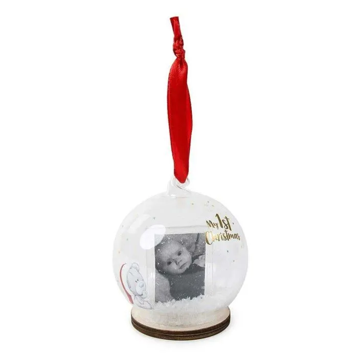 Me to you bear - XGT92005 - Me To You Boule de Noel en Verre avec Photo Bleu/dore/Gris/Rouge-2