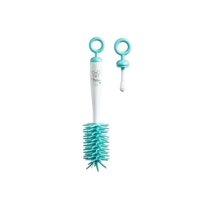 DISNEY Goupillon + brosse tétine Mickey little one - Manche et goupillon en polyprolylène - Picot caoutchouc-2