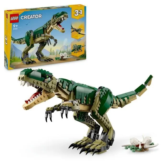 LEGO® Creator 31151 3-en-1 Le T-rex - Dinosaure jouet tricératops ou ptérodactyle-0