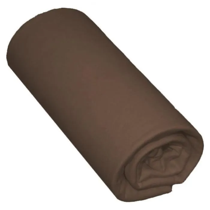 Drap housse 1P 90X190 Marron-0