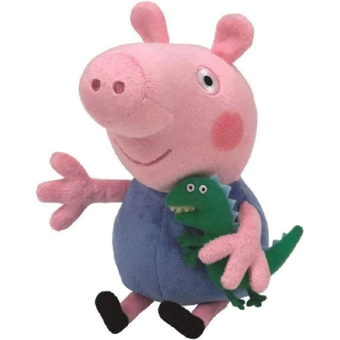 Peluche Ty Beanie Peppa Pig George 20 cm - Rose-0