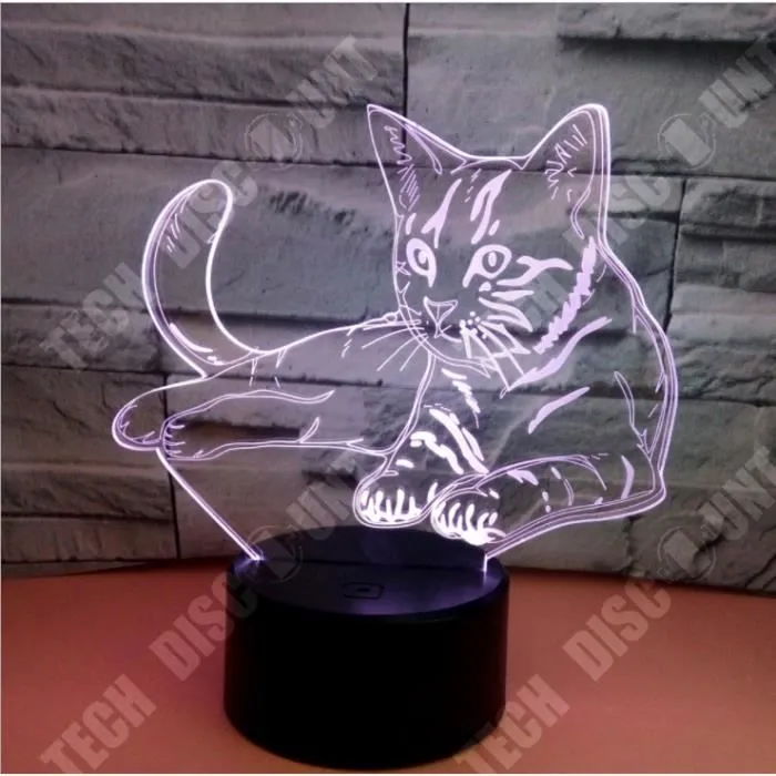 TD® xm12947-3D Veilleuse Abstrait Cercle Amour Noeud Ampoule 3D 3D Lumière Illusion Holographique 7 Changement De Couleur Lu-3