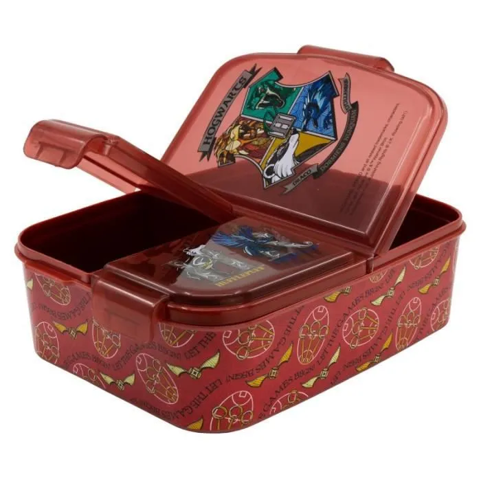 Boite à gouter - Harry Potter - 3 compartiments - Marron - 18x13x5 cm - Compatible lave-vaisselle-2