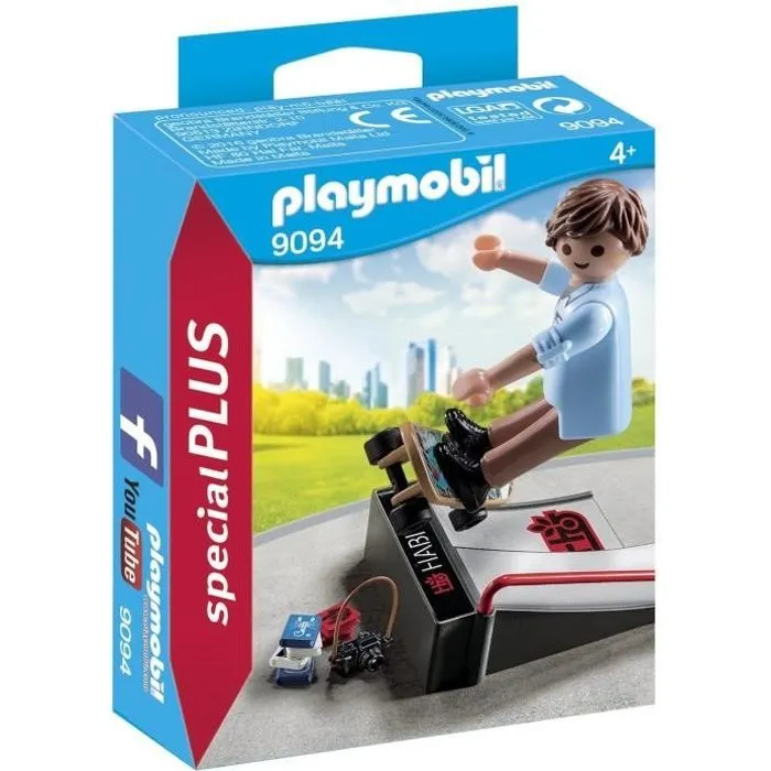 PLAYMOBIL - Skateur avec Rampe - Playmobil Special Plus - Bleu et multicolore - Jouet-0