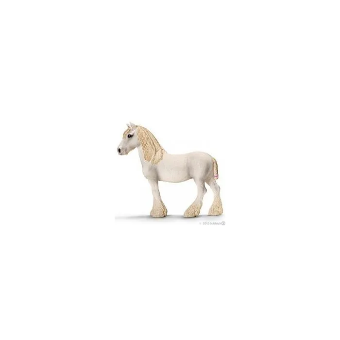 Figurine Schleich 13735 - Jument Shire de la ferme - Doux géant blanc-0