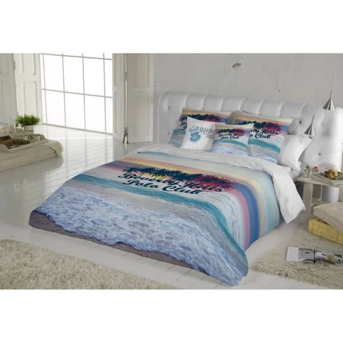 Housse de couette - Beverly Hills Polo Club - Hawaii - Ethnique - Multicolore - Blanc - 220x240 cm-1
