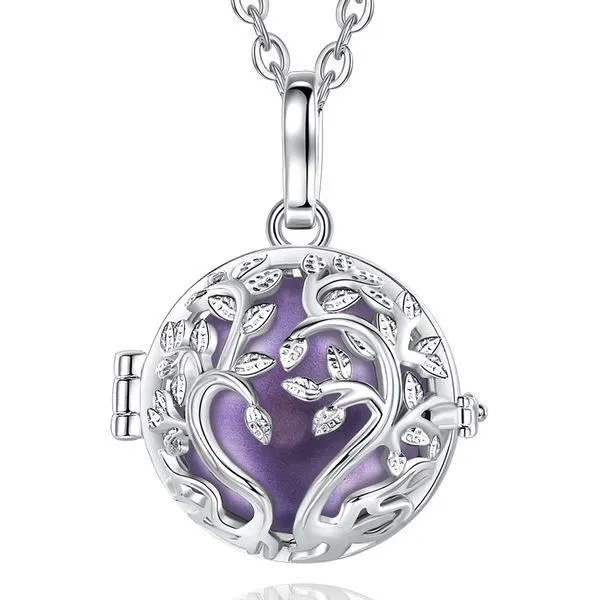Collier Bola de grossesse cage arbre de vie boule violette-0