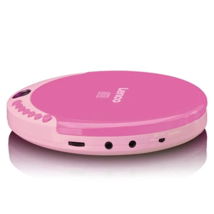 Lecteur CD Portable - Lenco - CD-011 - Rose - Écouteurs inclus - Rechargeable via Micro USB-2