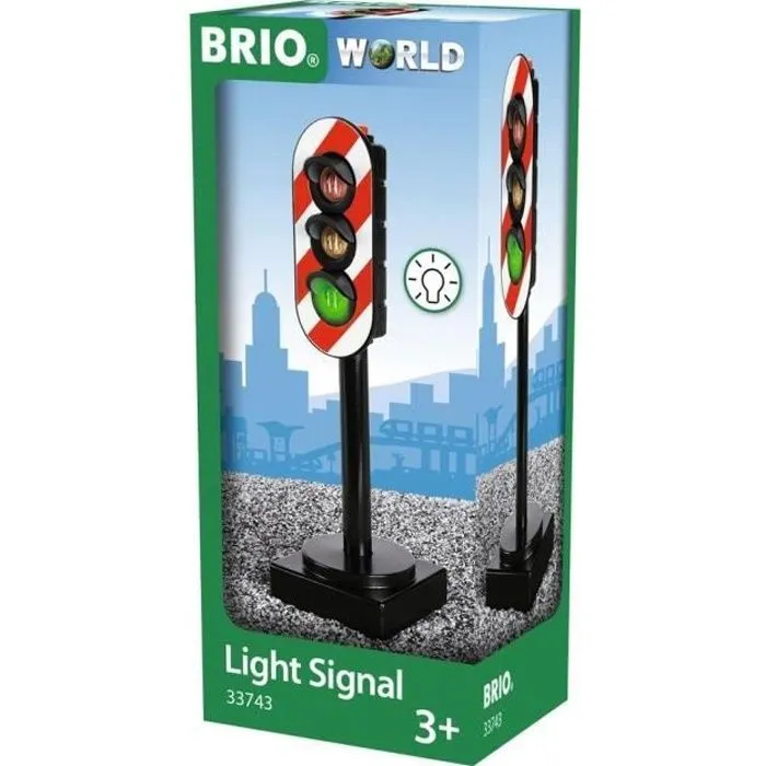 Brio World Feux Tricolores Lumineux - Accessoire pour circuit de train en bois et voiture - Ravensburger - Mixte dès 3 ans - 33743-0