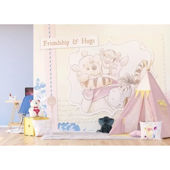 Coussin - Disney - Winnie l'ourson - 40 cm x 40 cm - Jaune - Synthétique-2