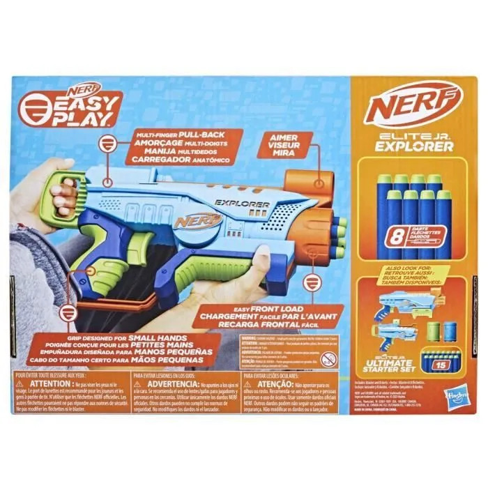 Nerf Elite Junior - NERF - Explorer Easy-Play - 8 fléchettes incluses - Pour enfants à partir de 6 ans-5