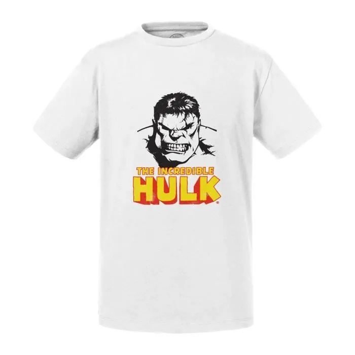 T-shirt Enfant Blanc The Incredible Hulk Super Héros BD Film Geek-0