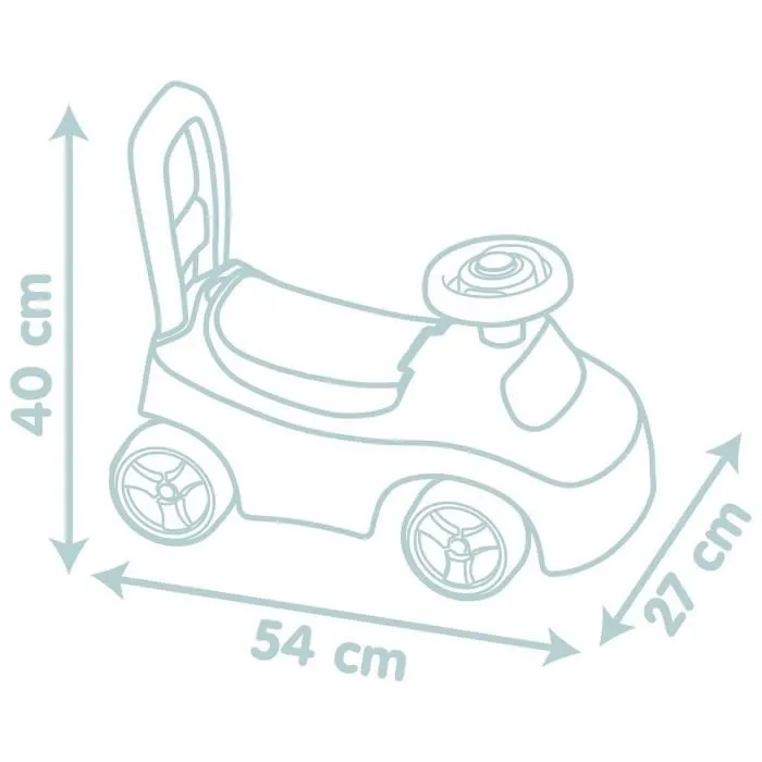 Little Smoby - Porteur Auto - Coffre sous la selle + siège - Klaxon - A partir de 10 ans - Fabrication française-3