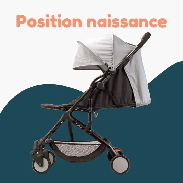 BAMBISOL - Poussette compacte - YUKO - 0 à 36 mois (max 15 kg) - Sangle de portage - 4 roues - Noir-7