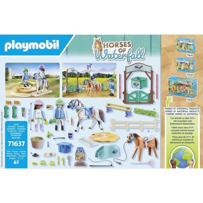 PLAYMOBIL 71637 Arène d'équitation, Horses of Waterfall, 67 pièces, Dès 5 ans-5
