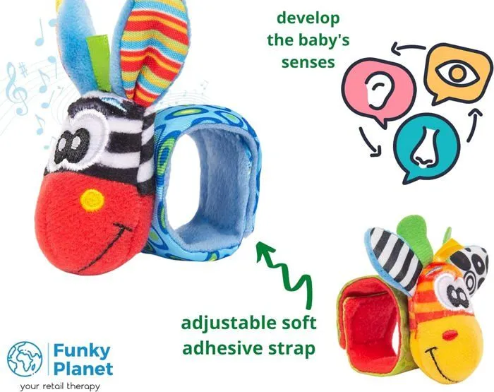 Multi - Sensorelle Hochet Poignet Bebe - Développement Sensoriel Et Eveil Hochet Pied Et Poignet - Chaussette Hochet Bebe 6 [u270]-4