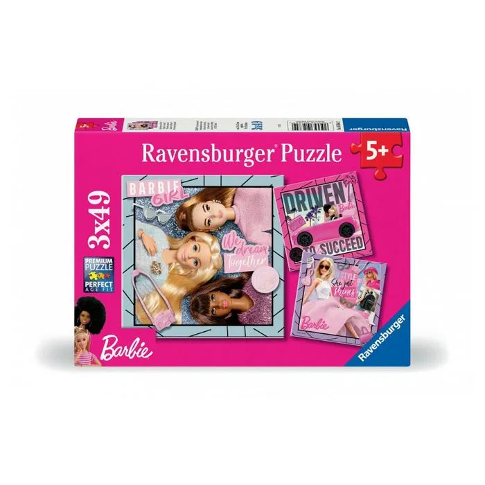 Puzzles 3x49 pièces - Barbie - Inspire le monde ! - Age: 5 ans - Type de public: Enfant - Genre: Mixte-0