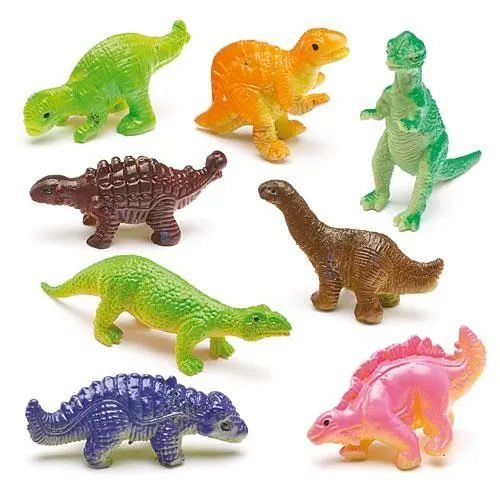 Lot de 12 Dinosaures Souples. Idéal comme petit cadeau de pochette surprise pour les enfants.-0