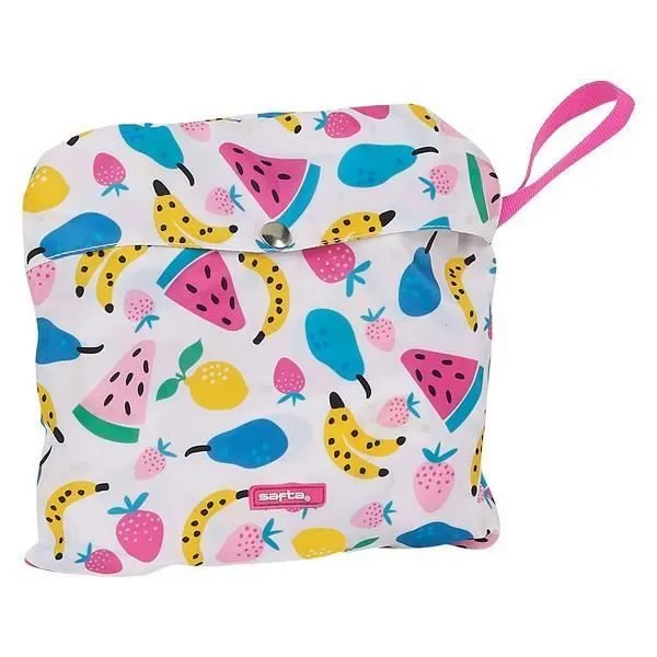 Cartable - Safta - Fruits Blanc - Coton - 12 L - Poche avant zippée-3
