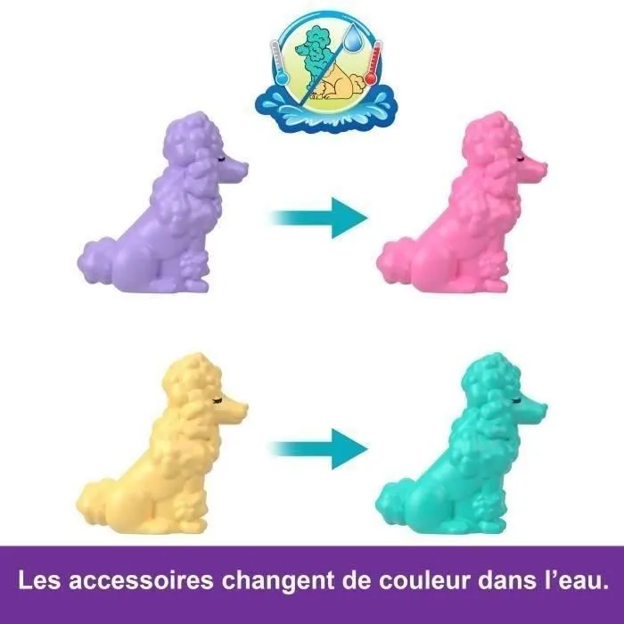 Polly Pocket-Coffret Toilettage Caniche 2 figurines et 12 accessoires HKV35-2
