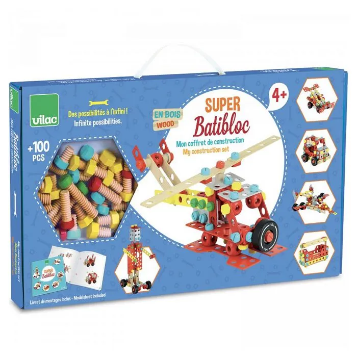 Jouet de construction - VILAC - Super Batibloc - Bois - Rouge - Mixte-1